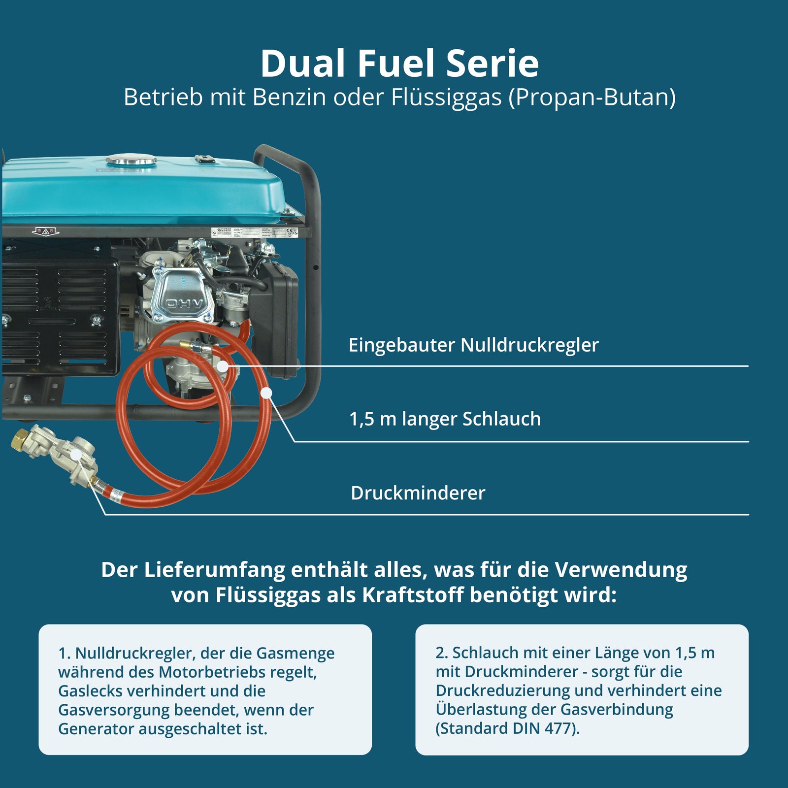 LPG/benzínový generátor „Könner & Söhnen“ KS 7000E G