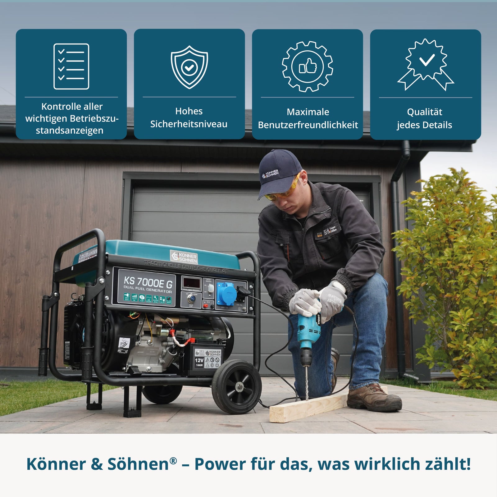 LPG/benzínový generátor „Könner & Söhnen“ KS 7000E G