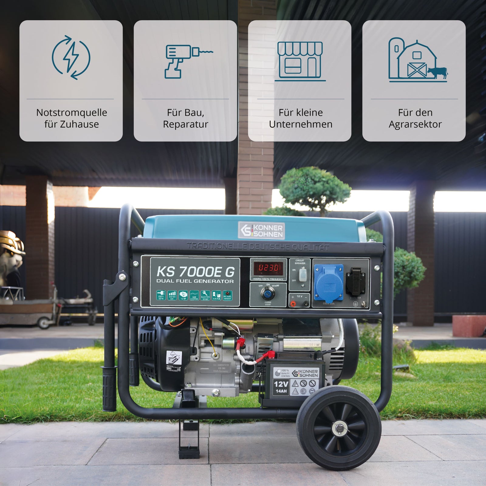 LPG/benzínový generátor „Könner & Söhnen“ KS 7000E G