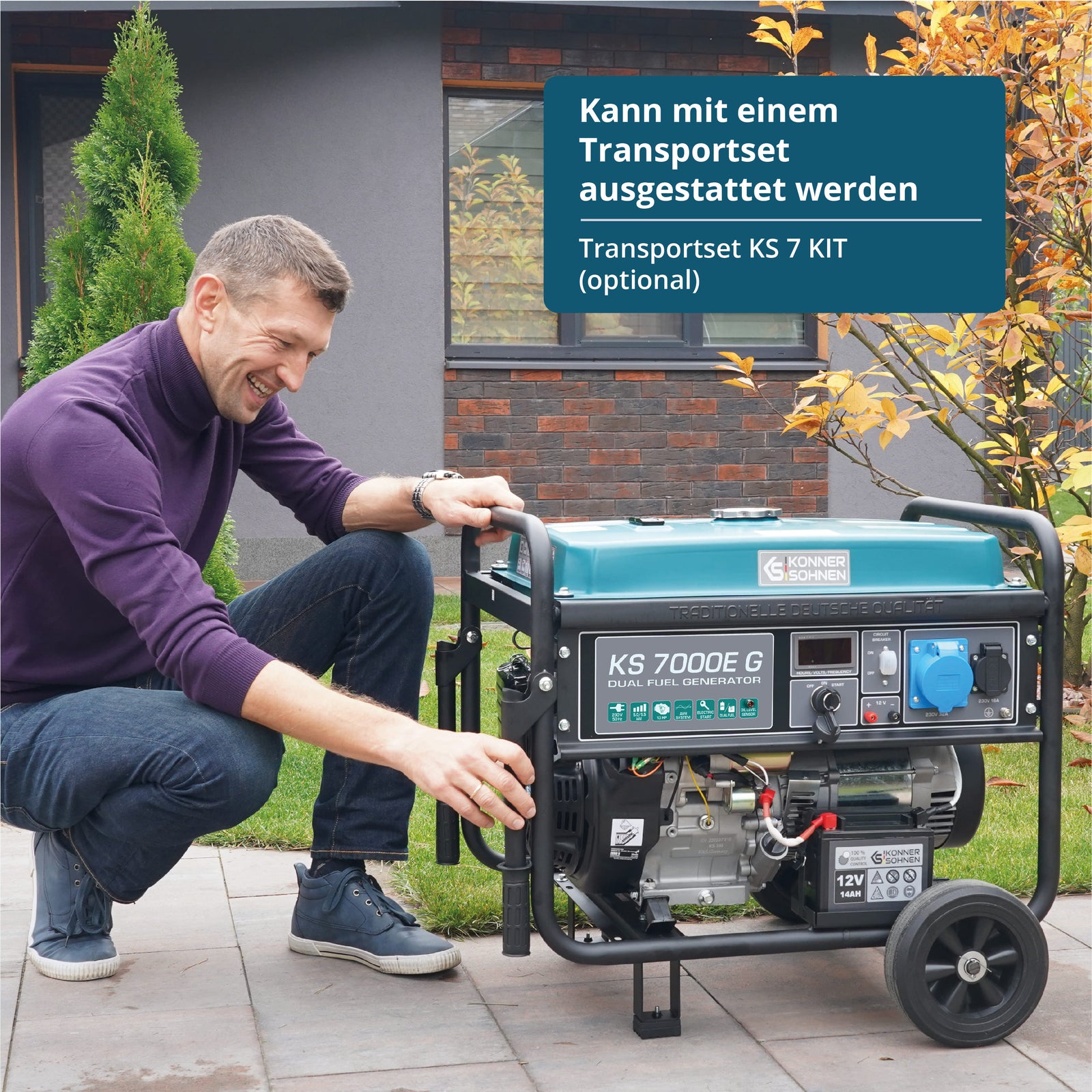 LPG/benzínový generátor „Könner & Söhnen“ KS 7000E G