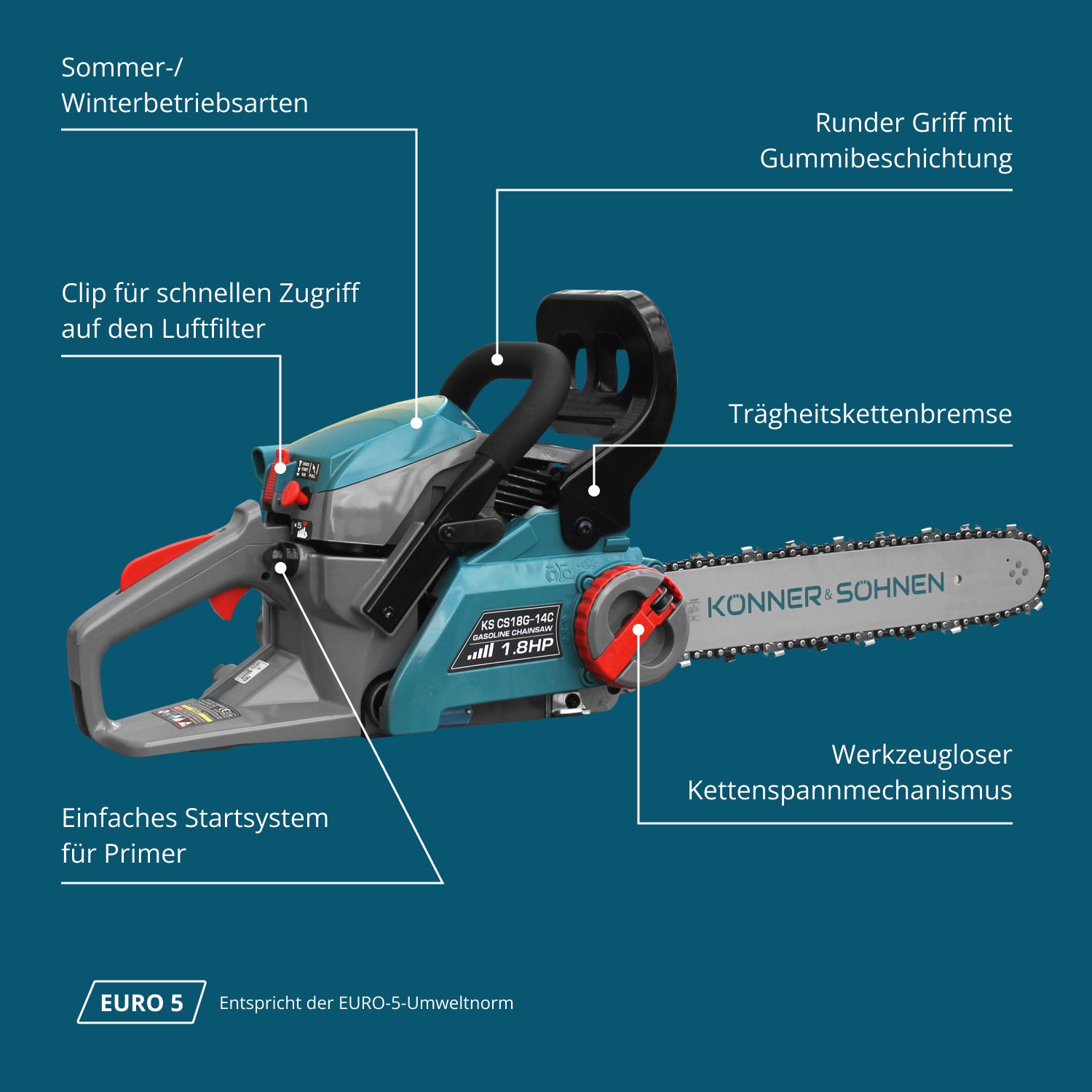 Benzin-Kettensäge KS CS18G-14C