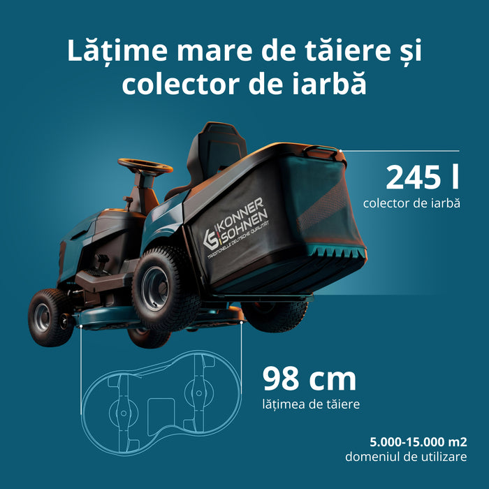 Tractor de tuns gazon pe benzină KS 98TMG-H