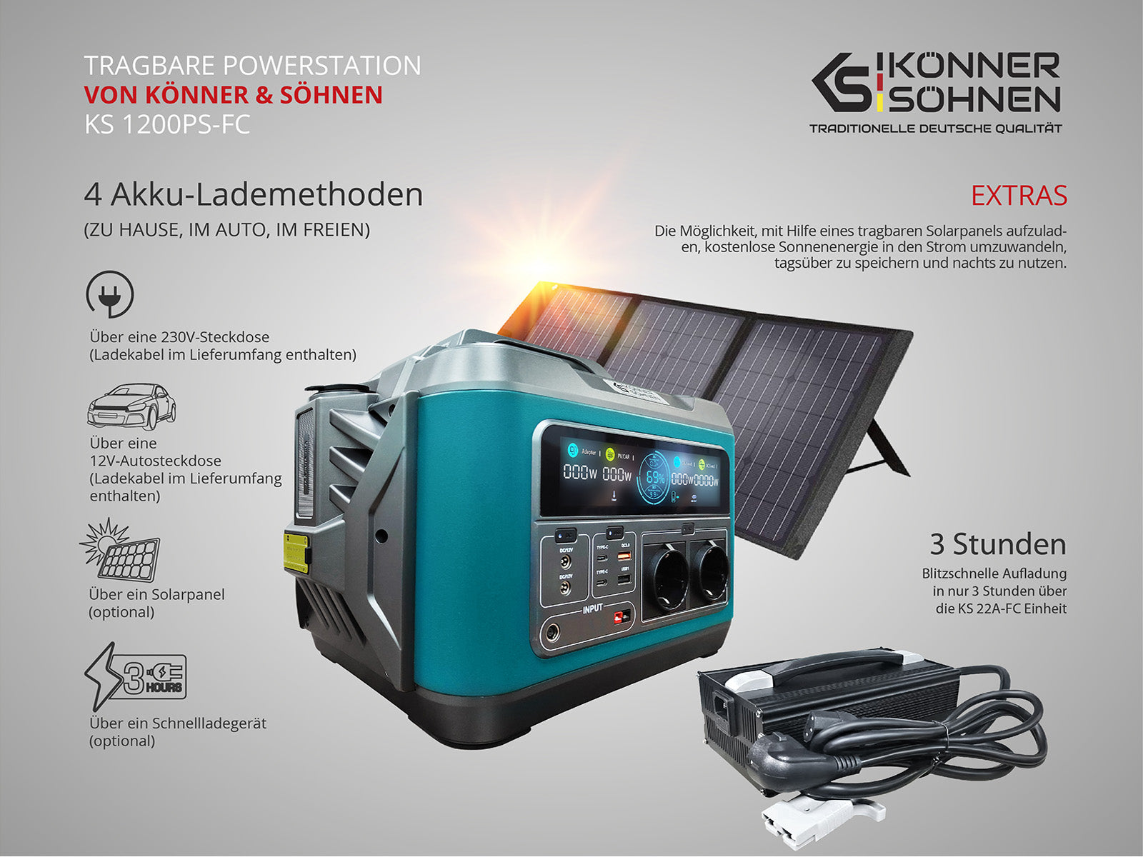 Tragbare Powerstation KS 1200PS-FC