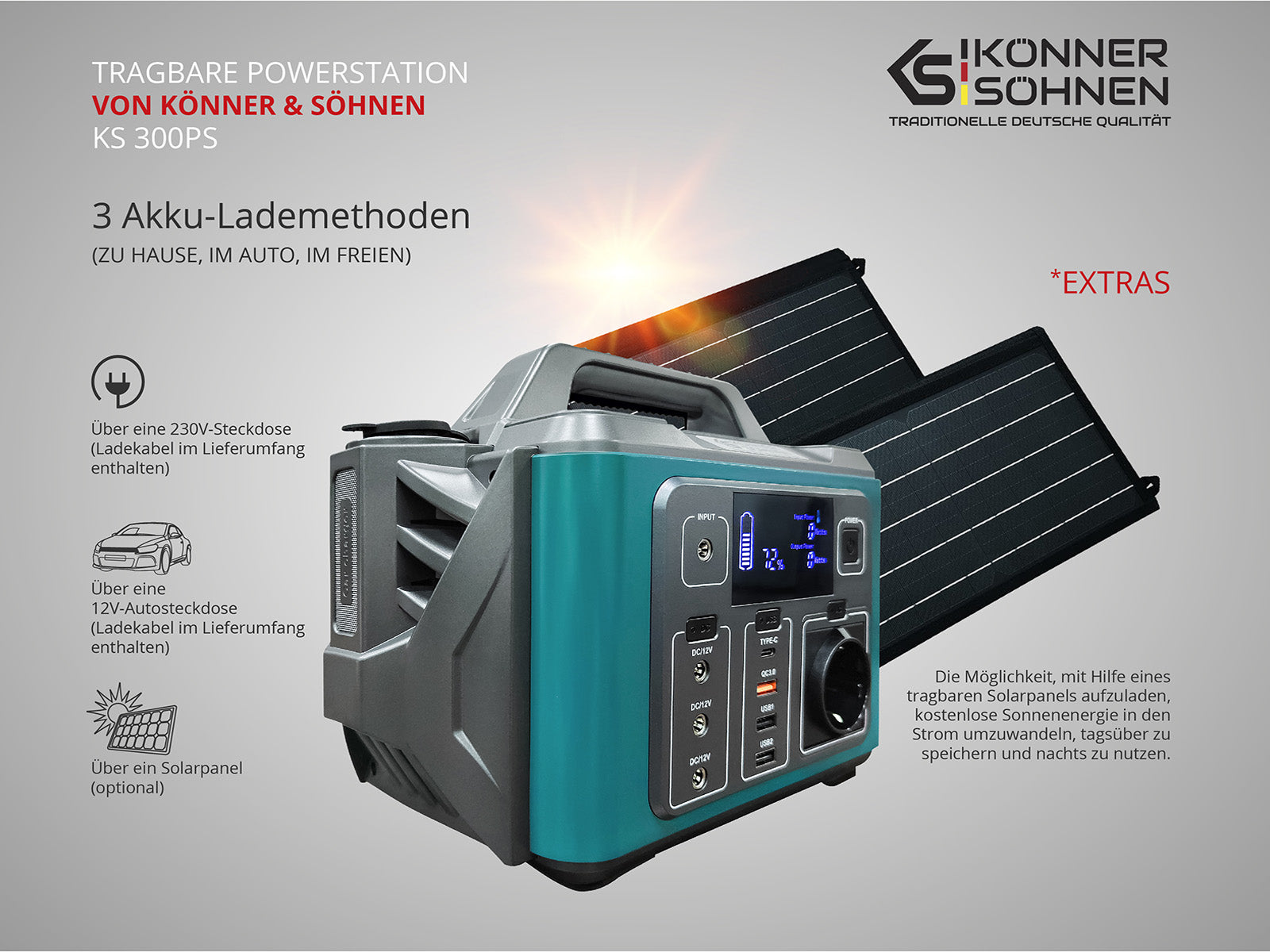 Tragbare Powerstation KS 300PS